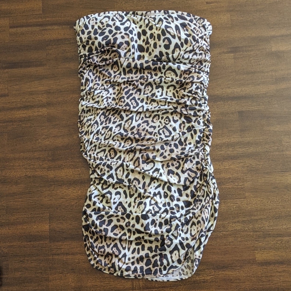 VS Leopard Print One Piece Swimsuit Dress SM